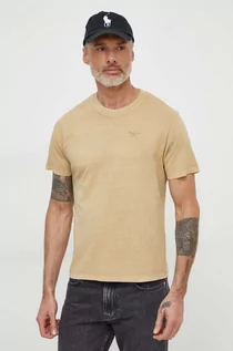 Koszulki męskie - Pepe Jeans t-shirt bawełniany Jacko męski kolor beżowy gładki - grafika 1