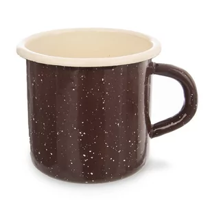 Orion Kubek EMALIOWANY garnuszek retro 0,4L 8cm brązowy 113162 - Kubki - miniaturka - grafika 1