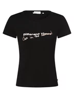 Koszulki i topy damskie - Tom Tailor Denim - T-shirt damski, czarny - miniaturka - grafika 1