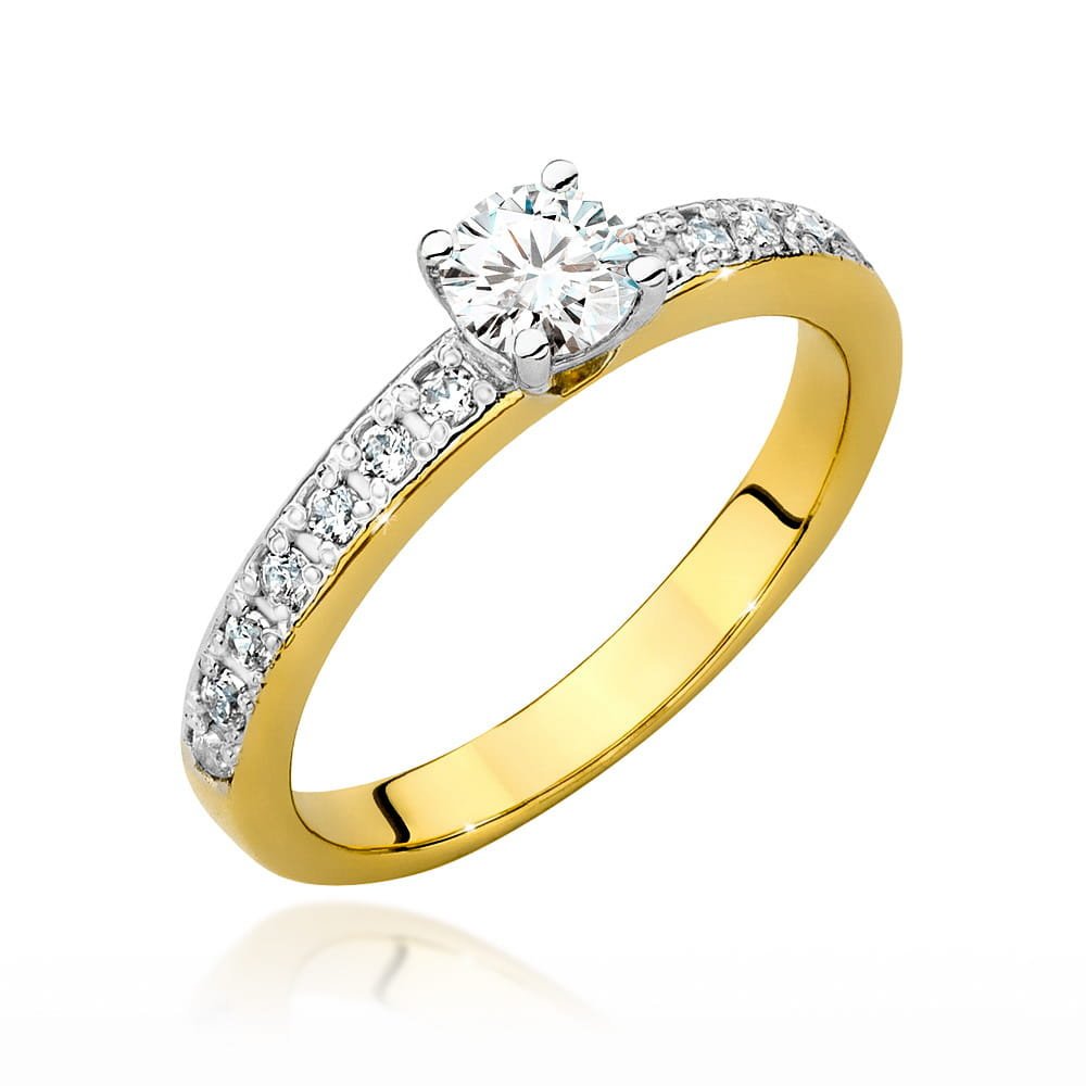 Złoty pierścionek Diament 0,50ct żółte złoto pr. 585