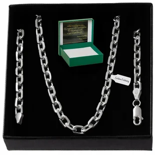 Srebrny Łańcuszek Splot Ankier Szeroki Pełny Kuty Pr.925 + Gratisy / Grawer - Łańcuszki - miniaturka - grafika 1