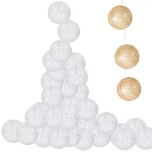 Lampki dekoracyjne cotton balls 30 LED 30 kul białe CL0049 - Oświetlenie świąteczne - miniaturka - grafika 1