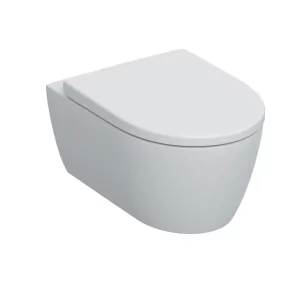 Geberit 501.663.JT.1 Wisząca miska WC iCon lejowa ukryte mocowania Rimfree 53 Biały-alpin Matowy zestaw z deską - Miski WC - miniaturka - grafika 1