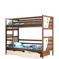 Łóżka dla dzieci i młodzieży - Łóżko Piętrowe Jacek Dolmar Sosna Barwiona na Olchę, Czerwony - miniaturka - grafika 1