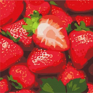 Malowanie po numerach - Soczysta truskawka 25x25cm - Ideyka - Malowanie po numerach - miniaturka - grafika 1