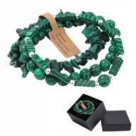 Bransolety męskie - Zestaw 3 x Bransoletka Męska 5-8 mm Kamień Naturalny Malachit Malachite - miniaturka - grafika 1