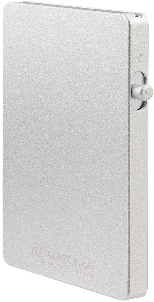 Metalowe etui z wysuwanymi kartami i ochroną kart zbliżeniowych srebrny Uniwersalny