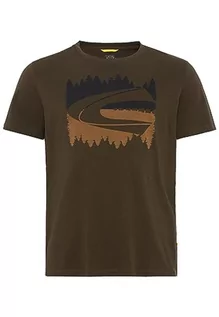 Koszulki męskie - camel active T-shirt męski, khaki (Dark Khaki), XL - grafika 1