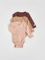 Komplety dla niemowląt - Reserved - Prążkowane body 3 pack - brązowy - miniaturka - grafika 1
