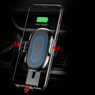 Baseus Wireless Charger Gravity uchwyt samochodowy na kratkę wentylacyjną + bezprzewodowa ładowarka Qi srebrny (WXYL-0S) - Ładowarki do telefonów - miniaturka - grafika 5