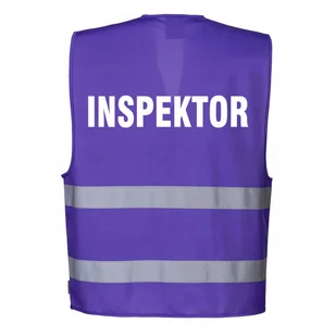 Kamizelka odblaskowa Portwest fioletowa L/XL z nadrukiem INSPEKTOR - Odzież robocza - miniaturka - grafika 1