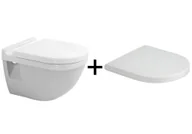Miski WC - Duravit Starck 3 Zestaw Toaleta WC podwieszana 54x36 cm z deską wolnoopadającą biały 2200090000+0063890000 - miniaturka - grafika 1