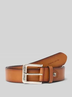 Pasek skórzany z detalem z logo - Paski - miniaturka - grafika 1