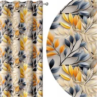Zasłony - ZASŁONY GOTOWE NA PRZELOTKACH 140x250 PRZELOTKI LIŚCIE 289 SKRÓCENIE W CENIE - miniaturka - grafika 1