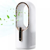 Wentylatory - Wentylator biurkowy bezłopatkowy, kompaktowy, cichy, 3 ustawienia prędkości, sterowanie dotykowe - miniaturka - grafika 1