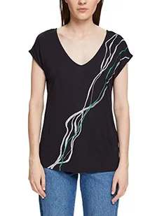 ESPRIT Collection Damska koszulka 072EO1K302, 001/BLACK, XS - Koszulki i topy damskie - miniaturka - grafika 1