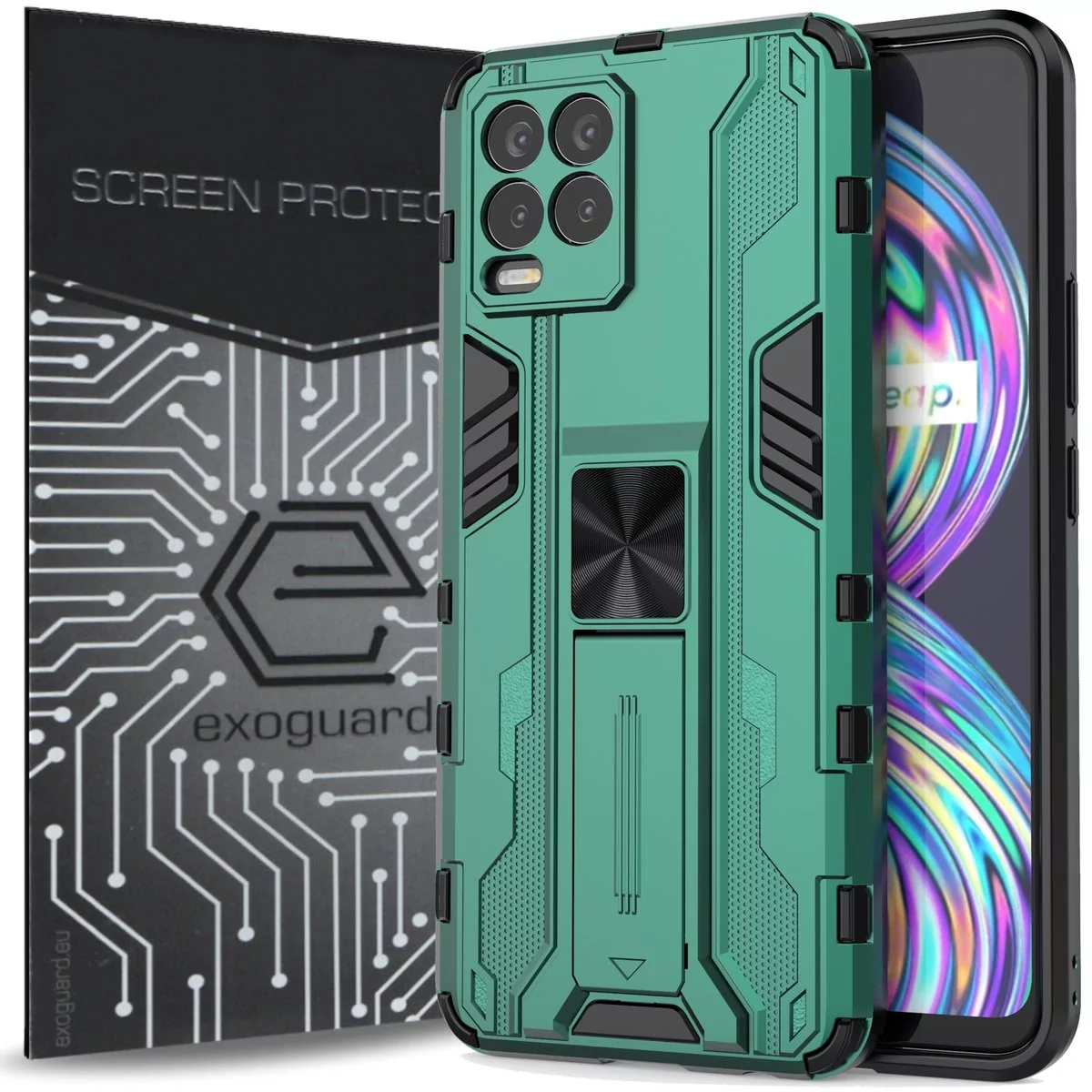 ETUI EXOGUARD SUPERSONIC + SZKŁO - REALME 8 / 8 PRO  - PANCERNE CASE OBUDOWA FUTERAŁ