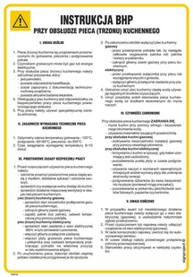 IAG14 INSTRUKCJA BHP PRZY OBSŁUDZE PIECA (TRZONU) KUCHENNEGO, HN - PŁYTA ELASTYCZNA 0,4MM; (245X350MM) - Instrukcje stanowiskowe BHP - miniaturka - grafika 1