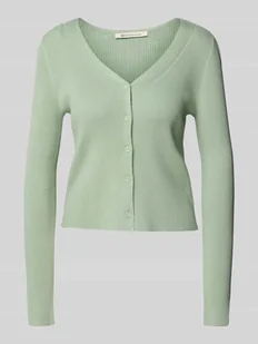 Kardigan o kroju slim fit z prążkowaną fakturą - Swetry damskie - miniaturka - grafika 1