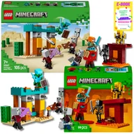 Klocki - LEGO MINECRAFT KLOCKI ZESTAW - PUSTYNNY PATROL ZŁOSADNIKÓW (21267) + Bitwa na moście Netheru (21266) + EBOOK - miniaturka - grafika 1