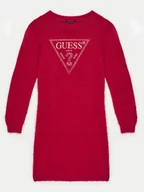 Sukienki i spódniczki dla dziewczynek - Guess Sukienka dzianinowa J4BK11 Z3K20 Czerwony Regular Fit - miniaturka - grafika 1