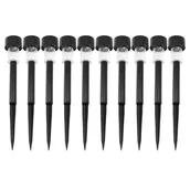 Lampy ogrodowe - Zestaw 10 szt. solarna lampa wbijana CALLA czarna OGRODOWA barwa zimna 31cm - miniaturka - grafika 1