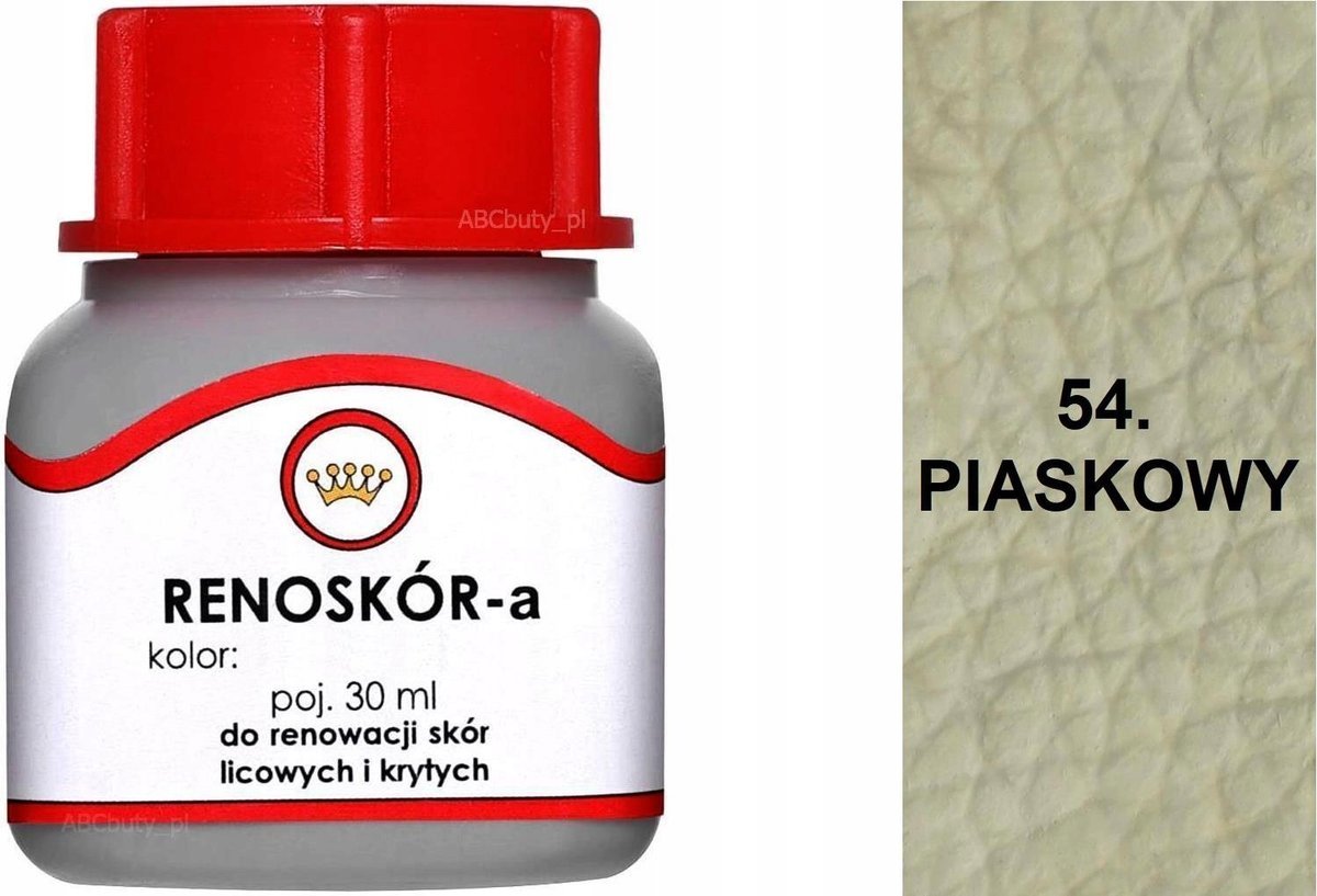 G10-01 PIASKOWY 54 RENOSKÓR FARBA DO BUTÓW WILBRA DO SKÓRY LICOWEJ + LAKIER