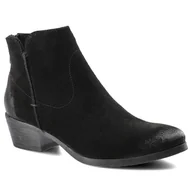 Botki damskie - Czarne Botki Damskie Carinii Wygodne Buty Jesienne - miniaturka - grafika 1