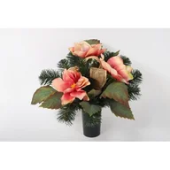 Sztuczne kwiaty - Stroik dekorowany w wazonie KWB-29 różowy - miniaturka - grafika 1