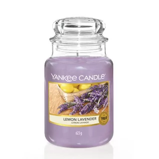 Świece - Yankee Candle Świeca zapachowa duży słój Lemon Lavender 623g - grafika 1