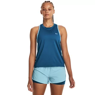 Koszulki sportowe damskie - Damski top treningowy Under Armour Knockout Novelty Tank - niebieski - UNDER ARMOUR - grafika 1