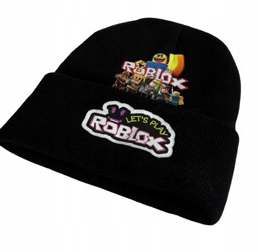 Czapka Beanie Let's Play Roblox Czarna Fortnite Gra Gamingowy Prezent
