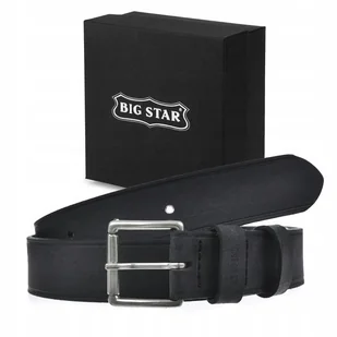 PASEK do spodni SKÓRZANY UNISEX BIG STAR czarny OO675004 +ETUI 85/100cm - Paski - miniaturka - grafika 1
