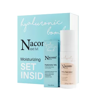 NACOMI Next Lvl Moisturizing Zestaw: Mleczny tonik do twarzy 100ml + Serum kwas hialuronowy 10% 30 ml - Zestawy kosmetyków damskich - miniaturka - grafika 1