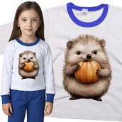 Piżamy dla dziewczynek - Piżama dziecięca Jeż Trzymający Dynię Dzień Jeża Dyni Jesieni 98/104 - VoloDonum - miniaturka - grafika 1