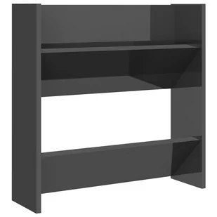 vidaXL Półka ścienna na buty, szara z połyskiem, 60x18x60 cm, płyta - Szafki na buty - miniaturka - grafika 1