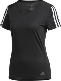 Adidas Koszulka damska Run 3 Stripes Tee czarna r. XS CZ7569 - Koszulki i topy damskie - miniaturka - grafika 1