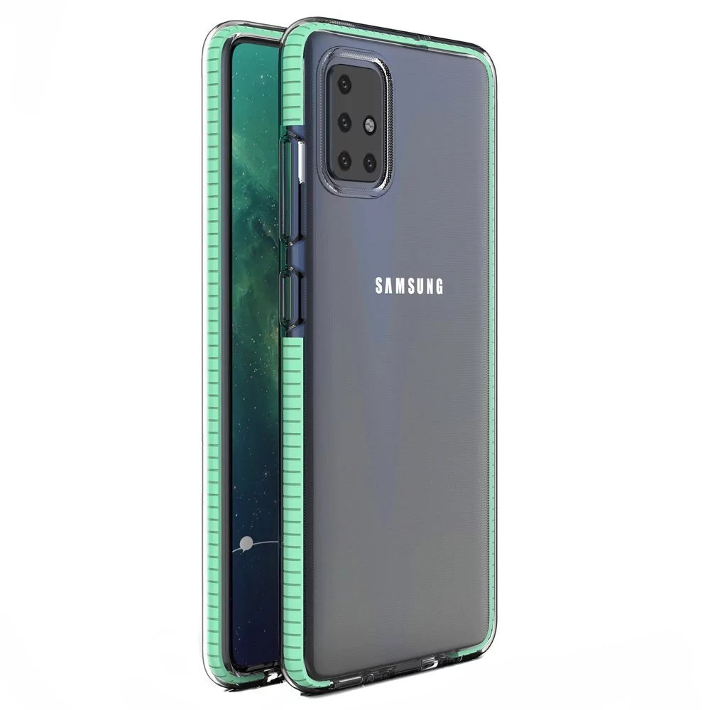 Samsung Hurtel Spring Case pokrowiec żelowe etui z kolorową ramką do Galaxy A51 miętowy - Miętowy