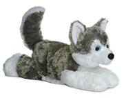 Maskotki i pluszaki - Aurora World World 31453, Flopsies Shadow Husky, 30 cm, pluszowe zwierzątko, wielokolorowy, szary/biały 31453 - miniaturka - grafika 1