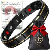 Bransolety męskie - CZARNA ZDROWOTNA BRANSOLETA BRANSOLETKA MĘSKA MAGNETYCZNA MOCNA ORYGINAŁ - miniaturka - grafika 1