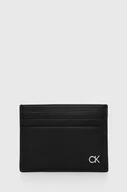 Etui na dokumenty i karty - Calvin Klein etui na karty skórzane kolor czarny - miniaturka - grafika 1