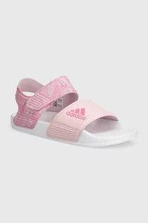 Buty dla dziewczynek - adidas sandały dziecięce ADILETTE SANDAL K kolor różowy - grafika 1