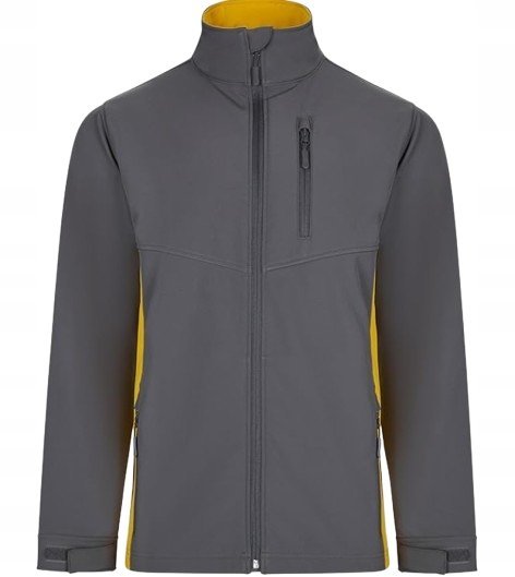 VELILLA SZARA SOFTSHELL MĘSKA KURTKA ŻÓŁTE WYKOŃCZENIA M J9A