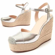 Espadryle damskie - Montevita Klin Esparto Wesparto4 Srebrny - miniaturka - grafika 1