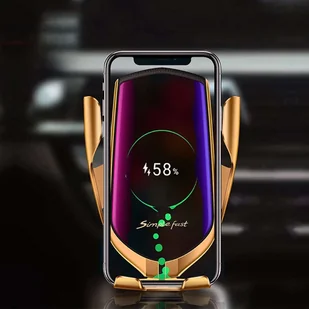 Uchwyt samochodowy automatyczny Alogy R2 ładowarka indukcyjna Qi do auta do kratki 10W Złoty - Uchwyty samochodowe do telefonów - miniaturka - grafika 11