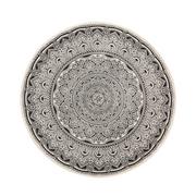 Dywany - Beliani Dywan okrągły orientalny nadruk czarno-kremowy HIZAN - miniaturka - grafika 1