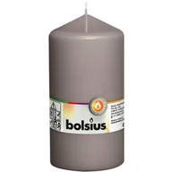 Świece - Bolsius świeca bryłowa pieńkowa słupek bezzapachowa 15cm 150/78 mm - Ciepły Szary - miniaturka - grafika 1