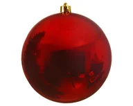 Bombki - Duża Bombka plastikowa na choinkę czerwona połyskowa 20cm - miniaturka - grafika 1