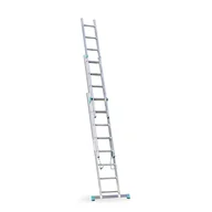 Drabiny - ALVE Aluminiowa trzyczęściowa drabina uniwersalna EUROSTYL przystosowana do używania na schodach, 3x8 szczebli, długość 5,13 m 558012 - miniaturka - grafika 1