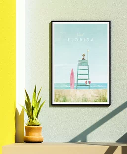 Floryda - plakat 50x70 cm vintage giclee - Plakaty - miniaturka - grafika 1